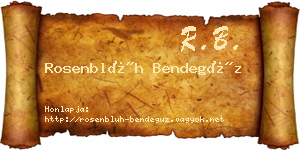 Rosenblüh Bendegúz névjegykártya